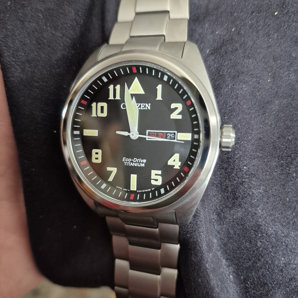 Citizen Garrison Titanium Eco Drive Watch 43mm Black Dial - Picture 11 of 13
